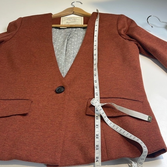 Anthropologie Cartonnier Rust Orange One Button Blazer Jacket Size Small - Picture 7 of 9
